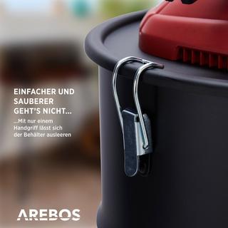 Arebos Aschesauger 1200W | 20L | mit 3 Rollen | inkl. HEPA Filter  