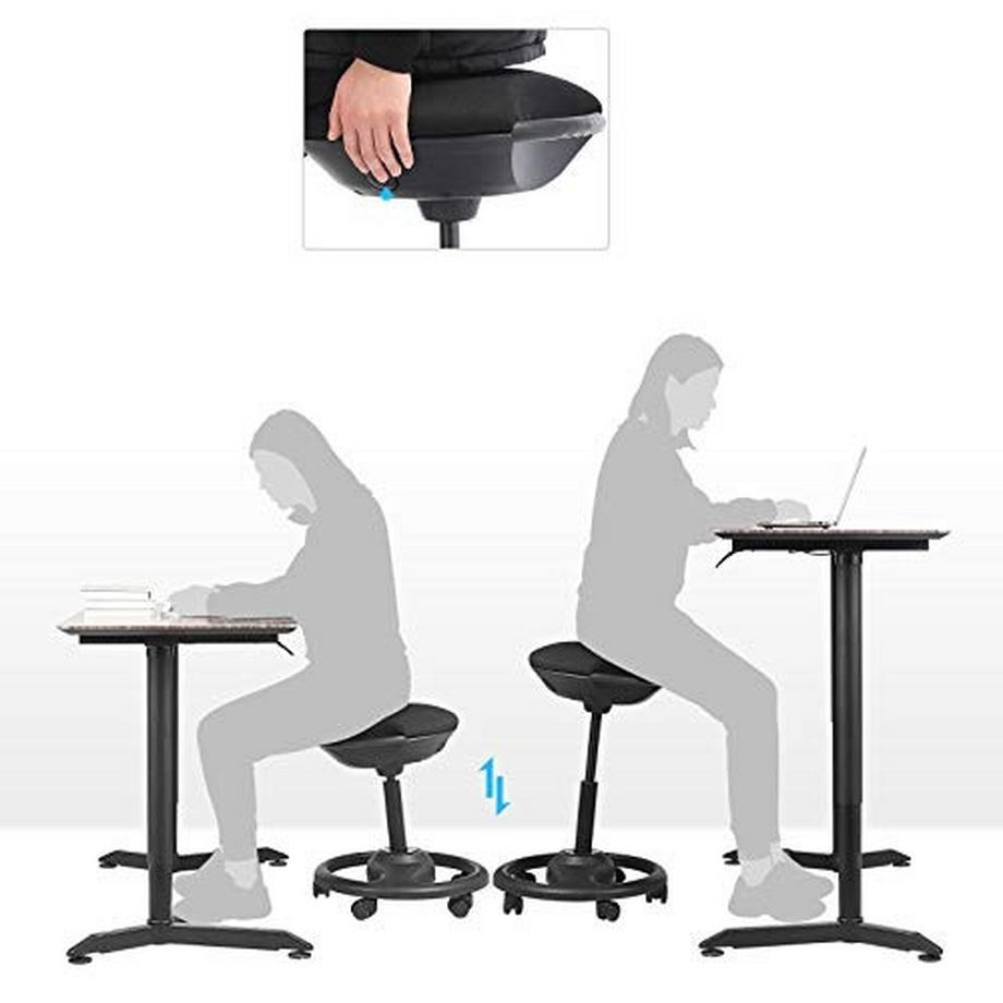 Pricenet  Höhenverstellbarer, ergonomischer Bürohocker mit Bremse 