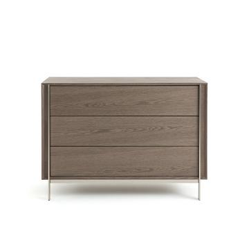 Commode chêne grisé nickel satiné