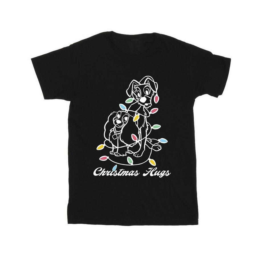 Disney Lady And The Tramp Christmas Hugs T-Shirt  