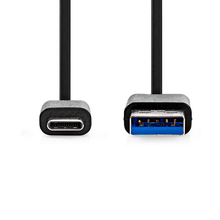 Nedis  Cavo USB | USB 3.2 Gen 1 | USB-A Maschio | USB-C™ Maschio | 60 W | 5 Gbps | Nichelato | 1,00 m | Rotondo | PVC | Nero | Scatola 