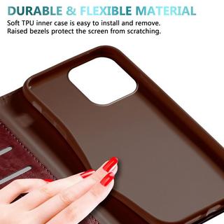 Cadorabo  Housse compatible avec Apple iPhone 13 PRO avec ornements - Coque de protection avec fermeture magnétique, fonction de support et compartiment pour carte 