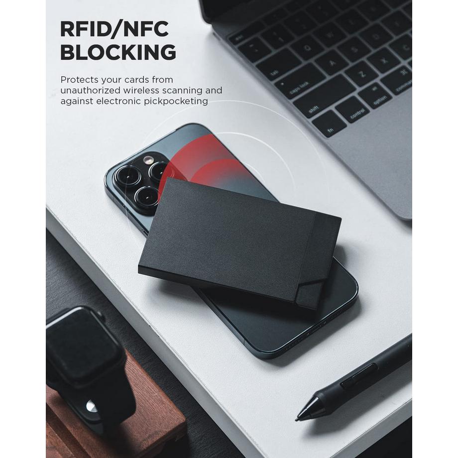 Only-bags.store Metallo RFID NFC Protezione Slim Porta Carte Pop Up Automatico  