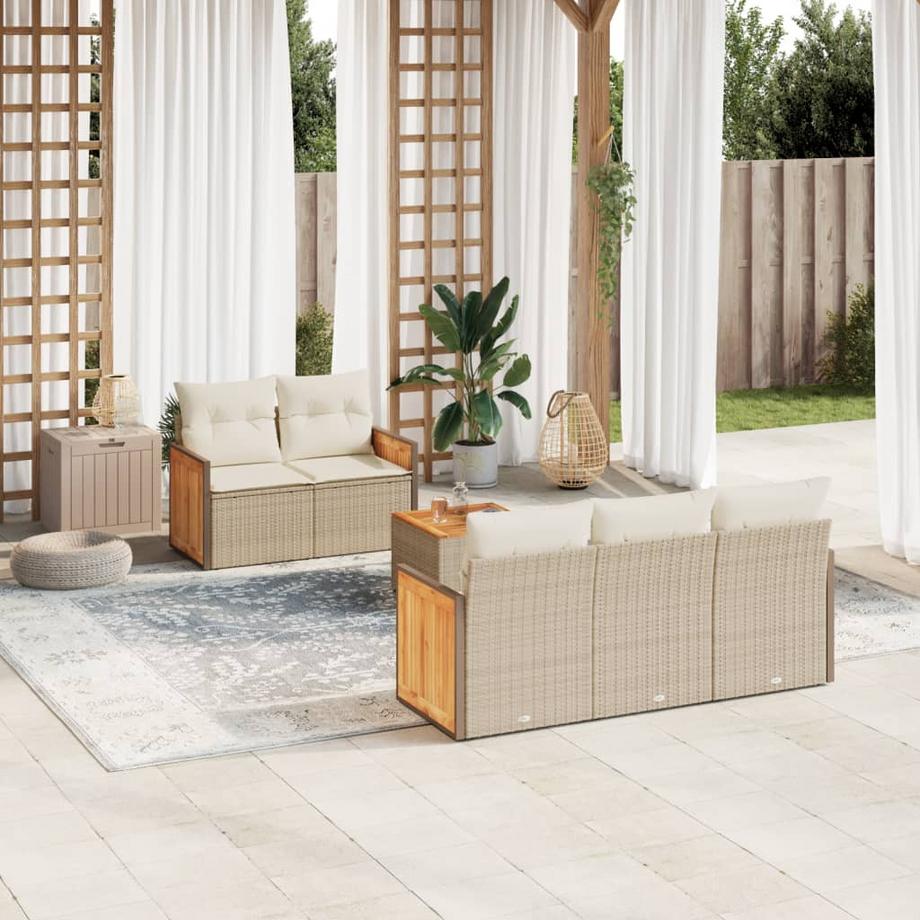 VidaXL Ensemble de canapés de jardin rotin synthétique  