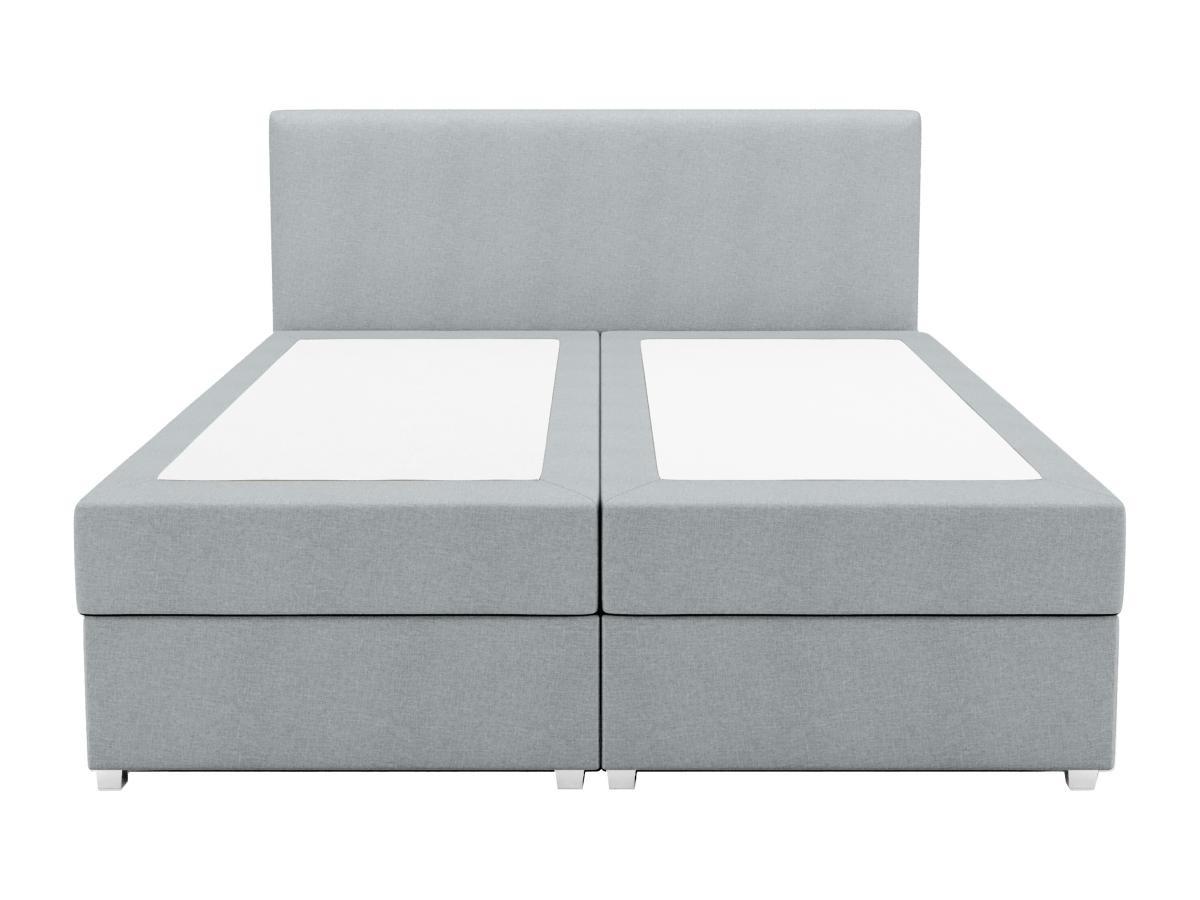 Ysmée Ensemble complet boxspring tête de lit + sommier + matelas + surmatelas - 160 x 200 cm - Tissu - Gris clair - ONAN de YSMÉE  