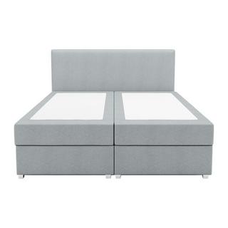 Ysmée Ensemble complet boxspring tête de lit + sommier + matelas + surmatelas - 160 x 200 cm - Tissu - Gris clair - ONAN de YSMÉE  