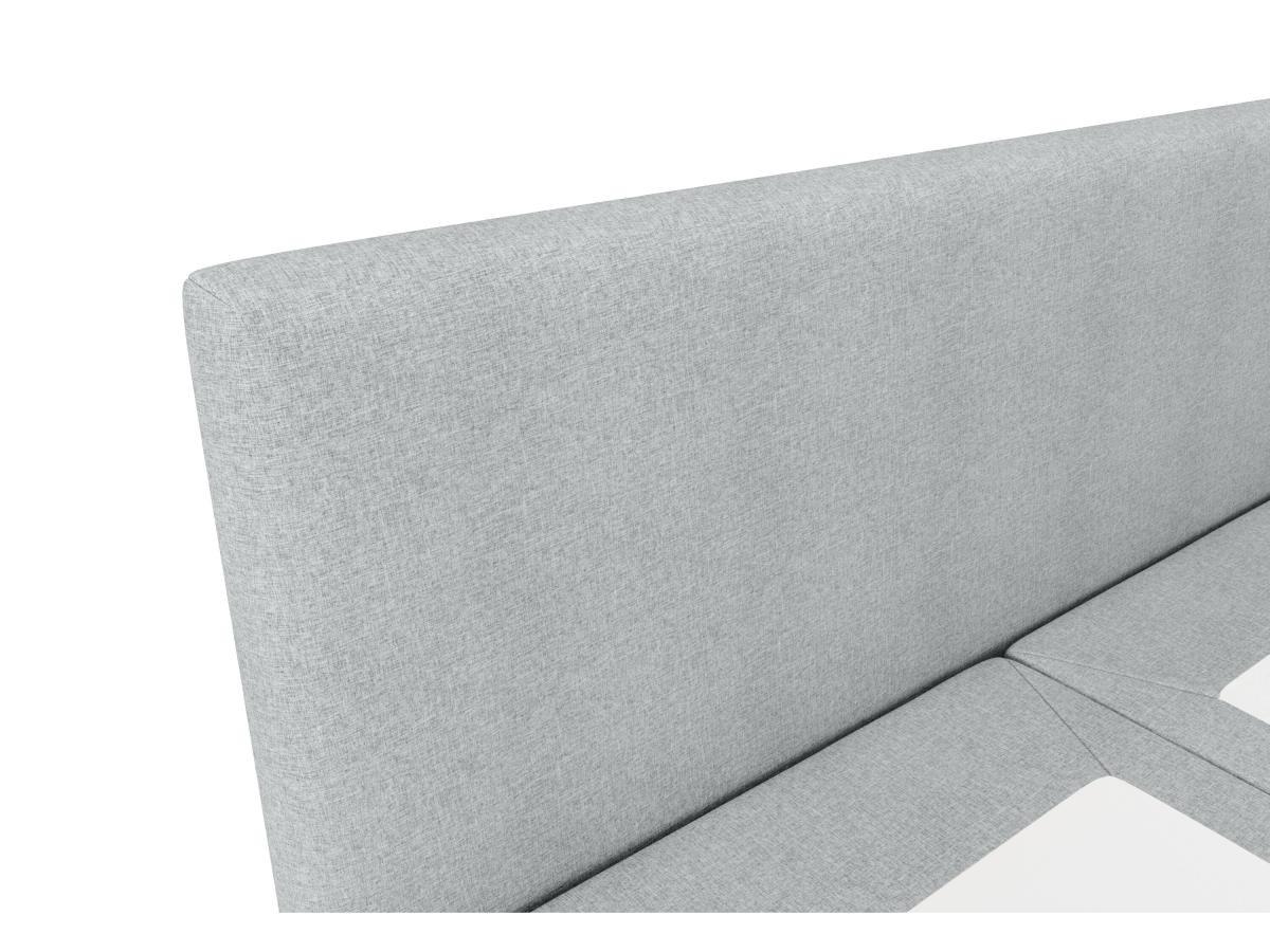 Ysmée Ensemble complet boxspring tête de lit + sommier + matelas + surmatelas - 160 x 200 cm - Tissu - Gris clair - ONAN de YSMÉE  