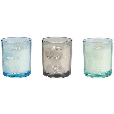 Beliani Set di 3 Candele Profumate en Cera di Soia SHEER JOY  