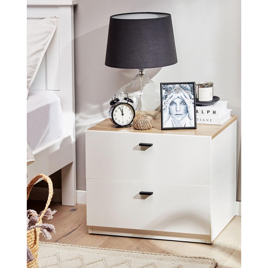 Beliani Comodino 2 cassetti en Fibra a media densità (MDF) Classico EDISON  