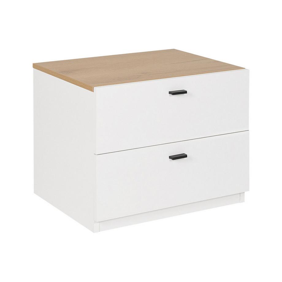 Comodino 2 cassetti en Fibra a media densità (MDF) Classico EDISON