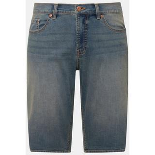 Ulla Popken  Bermuda en jean Boyfriend, délavage tendance, jambe large 