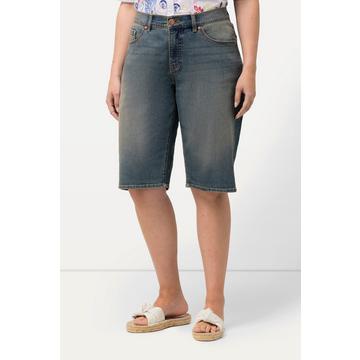 Bermuda di jeans con taglio boyfriend, gamba ampia e lavaggio