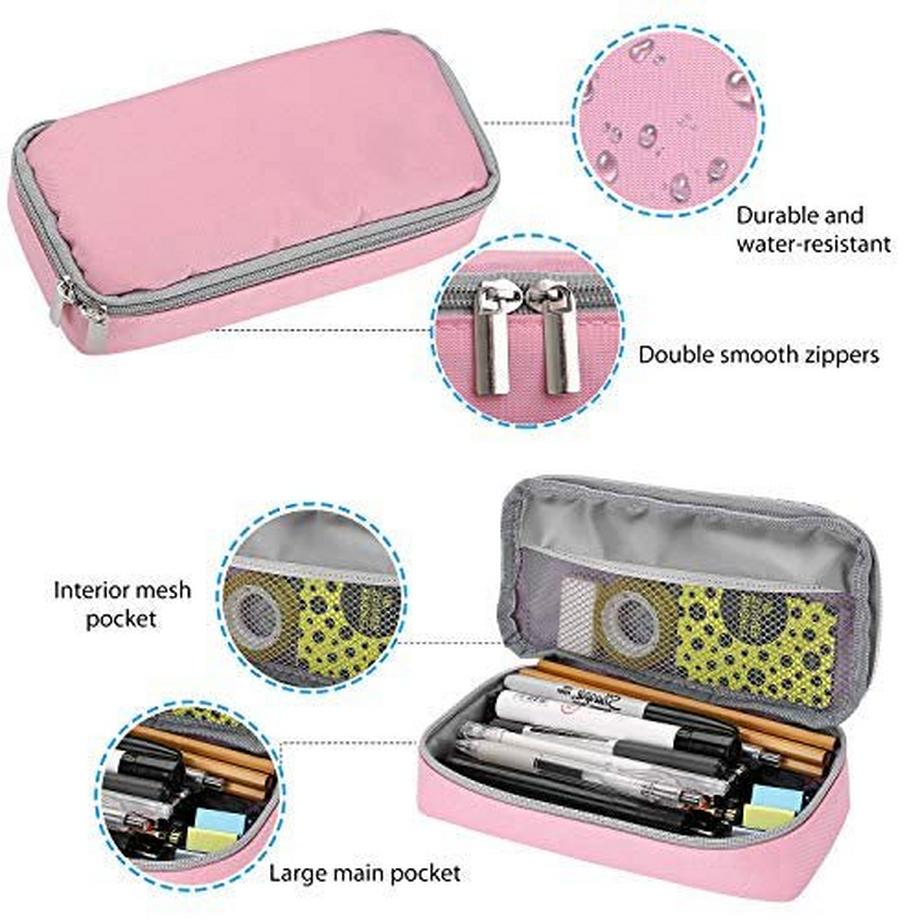 Only-bags.store Trousse à crayons avec fermeture éclair pour les étudiants à l'école au bureau  