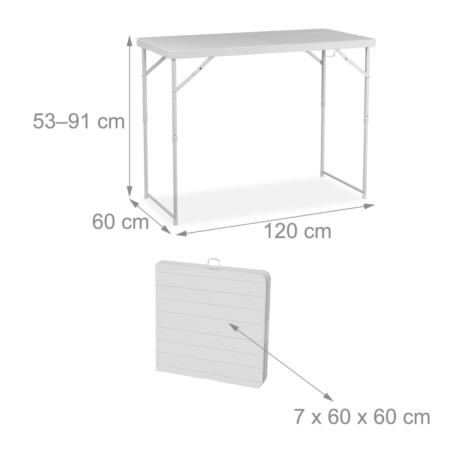 B2X Table de jardin pliante, réglable en hauteur  