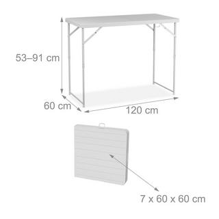 B2X Table de jardin pliante, réglable en hauteur  