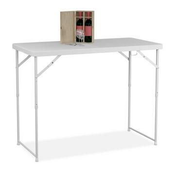 Table de jardin pliante, réglable en hauteur