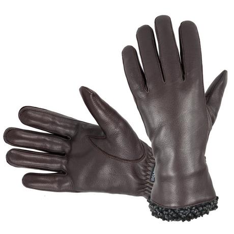 HOFLER  Gants en cuir de cerf pour hommes, noir 