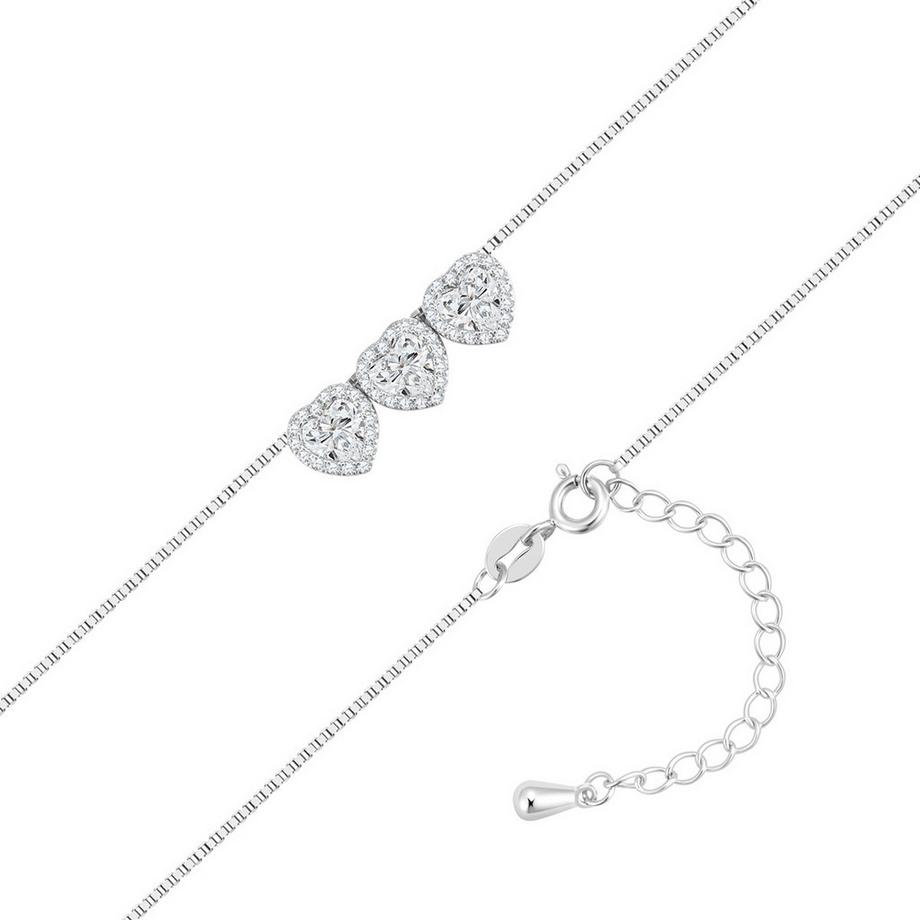 Lulu & Jane  Collier Cœur Laiton Zircon 