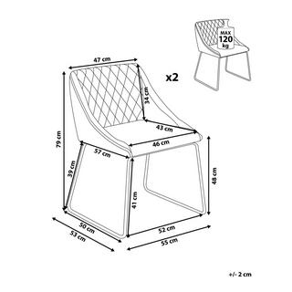 Beliani Lot de 2 chaises de salle à manger en Cuir PU Rétro ARCATA  