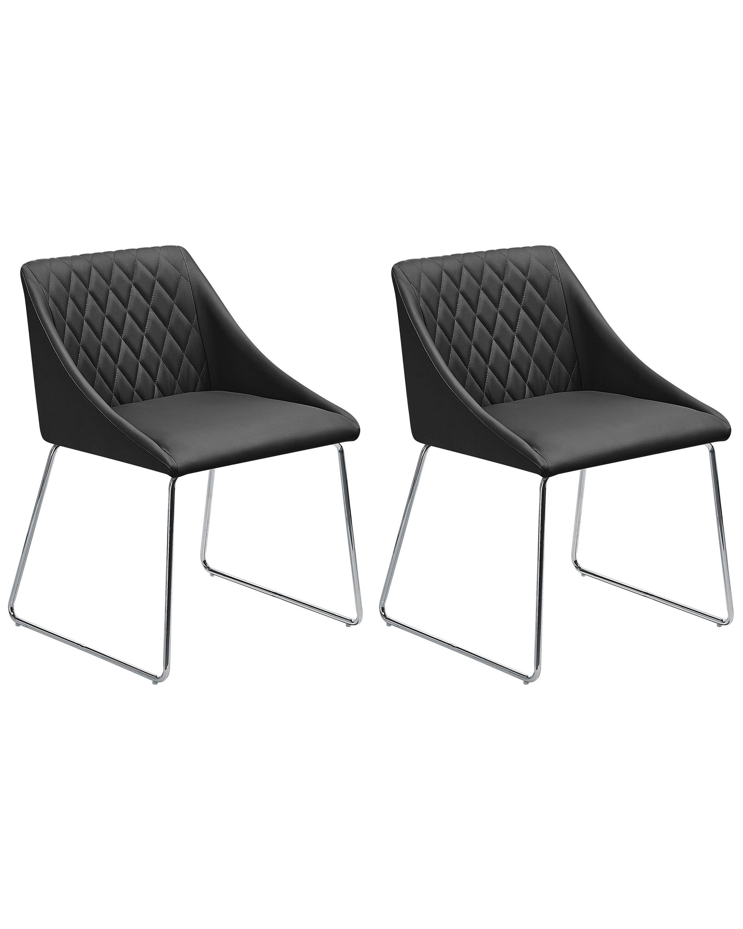 Beliani Lot de 2 chaises en Cuir PU Glamour ARCATA  