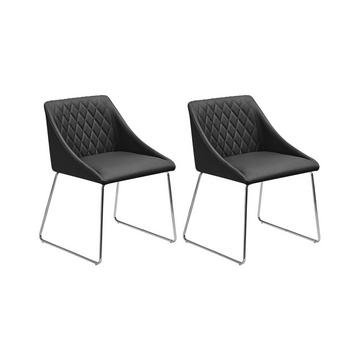 Lot de 2 chaises en Cuir PU Glamour ARCATA