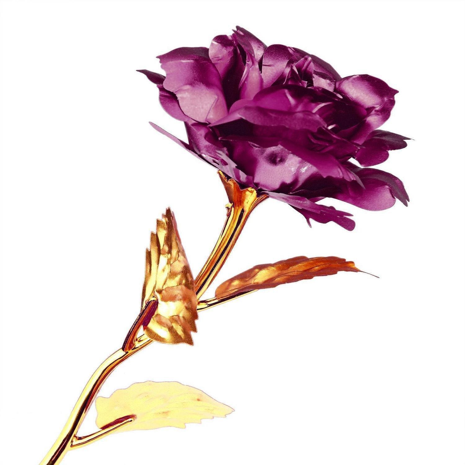 eStore Eternity Rose - Viola con gambo d'oro  