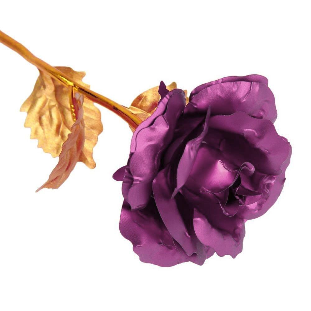 eStore Eternity Rose - Lila mit goldenem Stiel  