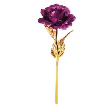 Rose Éternelle - Violette avec Tige Dorée
