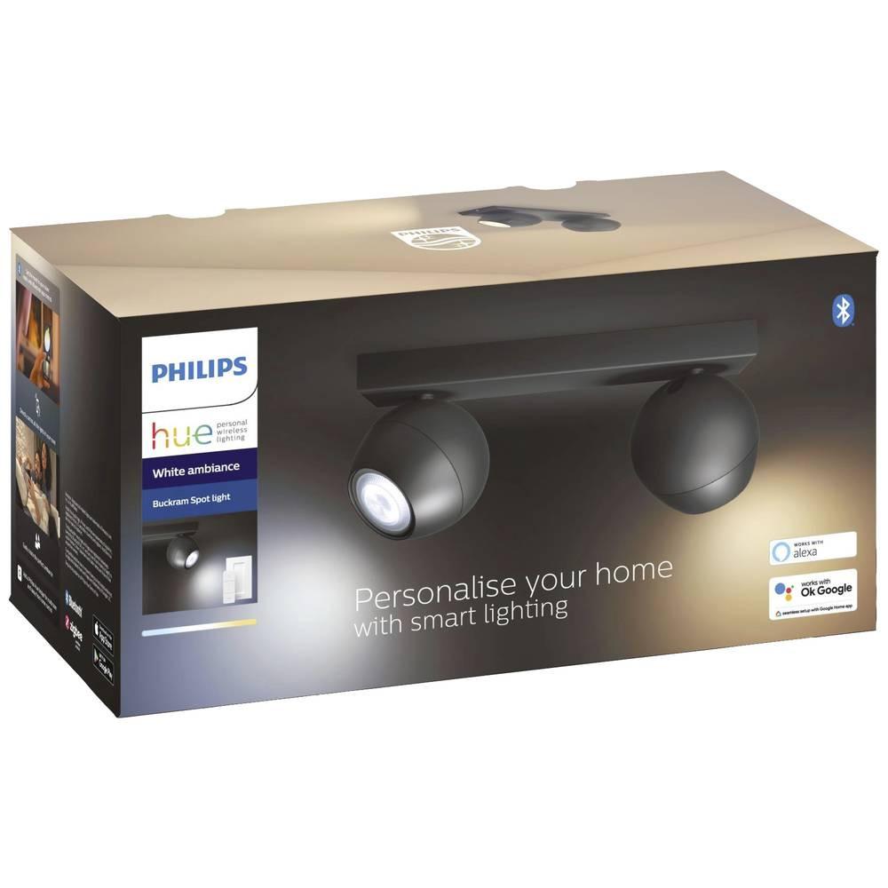 Philips Lighting Philips Hue White Amb. spot Buckram 2 2x350 lm avec interrupteur à intensité variable  