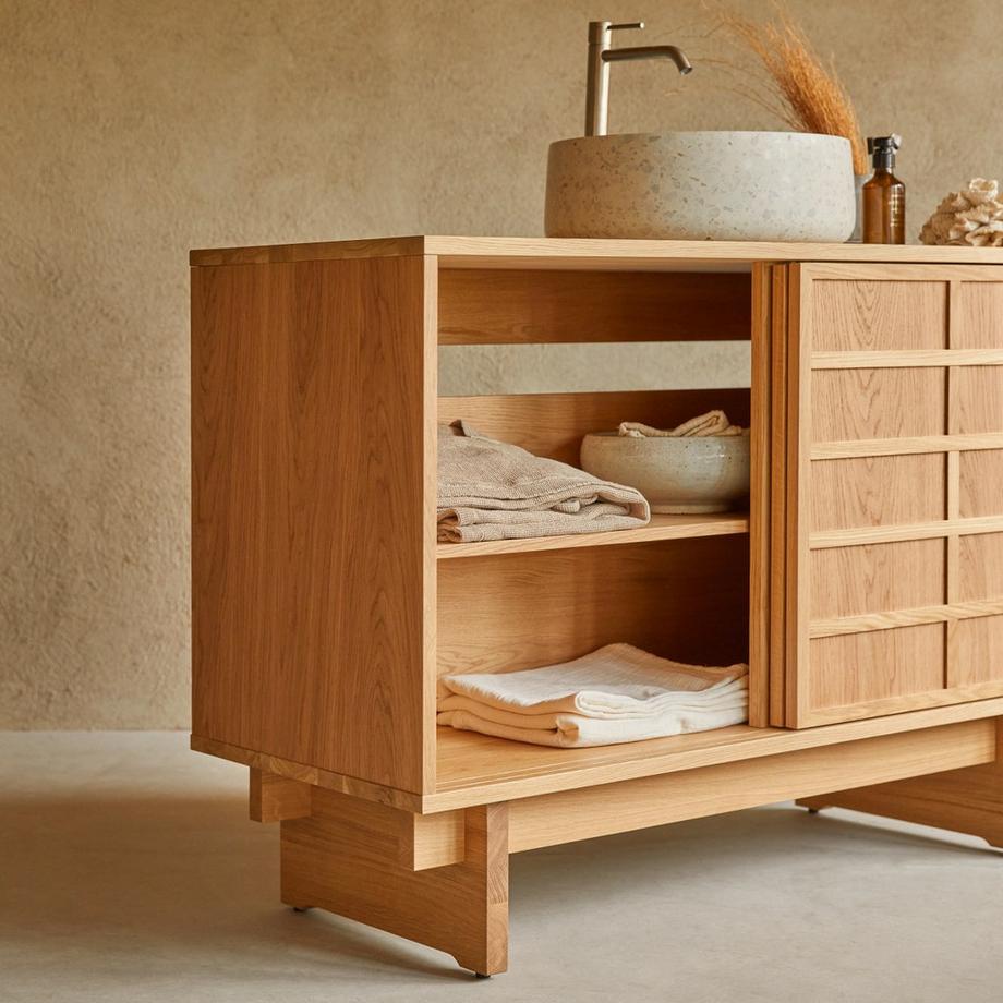 Tikamoon Waschtischunterschrank Miu aus Eiche  