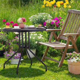 Northix Table de jardin aspect bois noir  