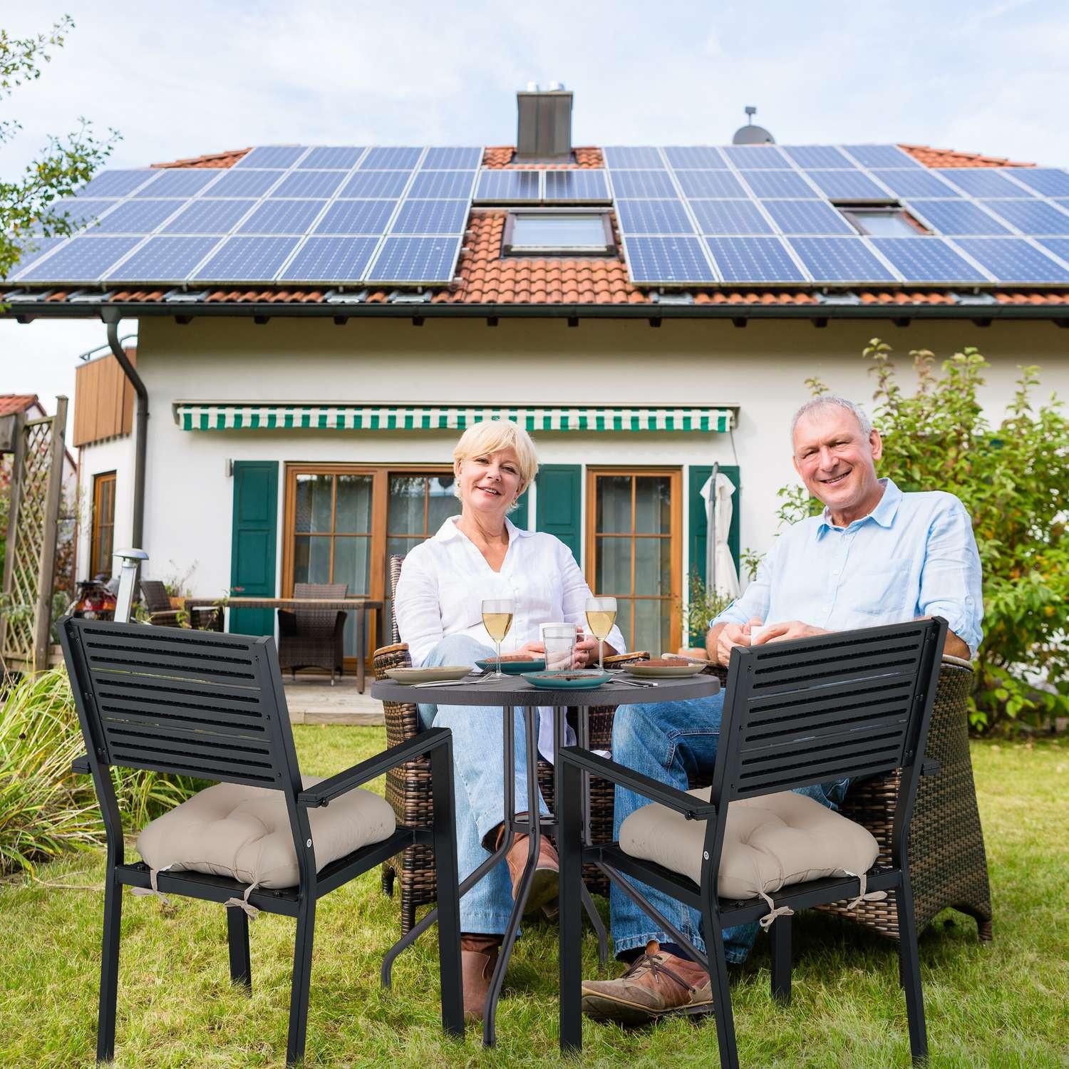 Northix Table de jardin aspect bois noir  