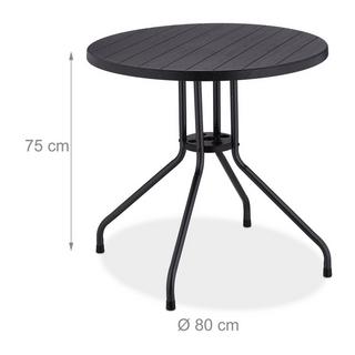 Northix Table de jardin aspect bois noir  