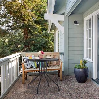 Northix Table de jardin aspect bois noir  