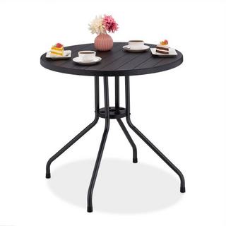 Northix Table de jardin aspect bois noir  