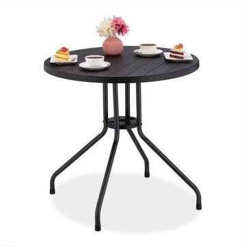 Table de jardin aspect bois noir