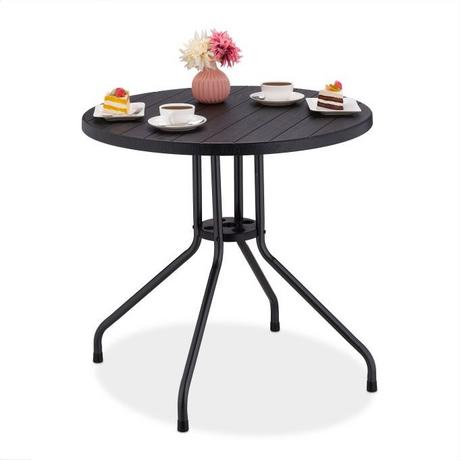 Northix Table de jardin aspect bois noir  
