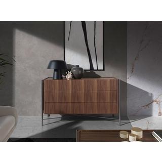 ANGEL CERDA Commode noyer et acier foncé  