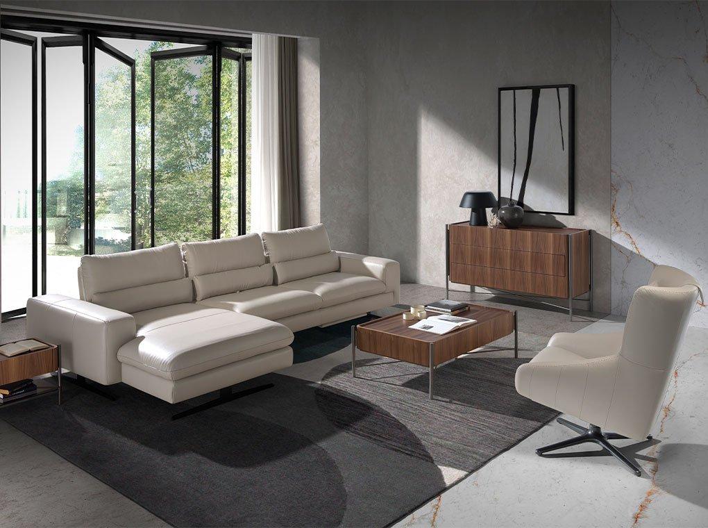 ANGEL CERDA Commode noyer et acier foncé  