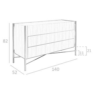 ANGEL CERDA Commode noyer et acier foncé  