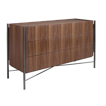 Commode noyer et acier foncé