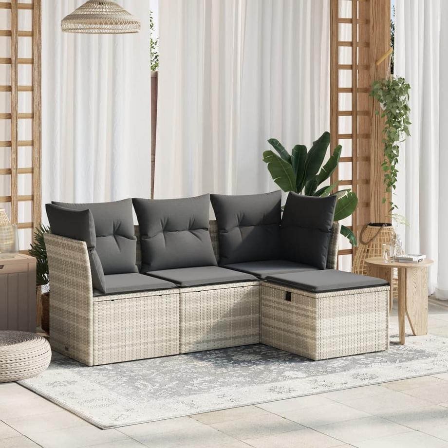 VidaXL set divano da giardino Polirattan  
