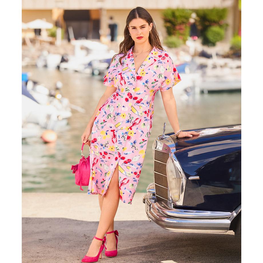 Joe Browns Robe de thé à motifs avec manches chauve-souris  