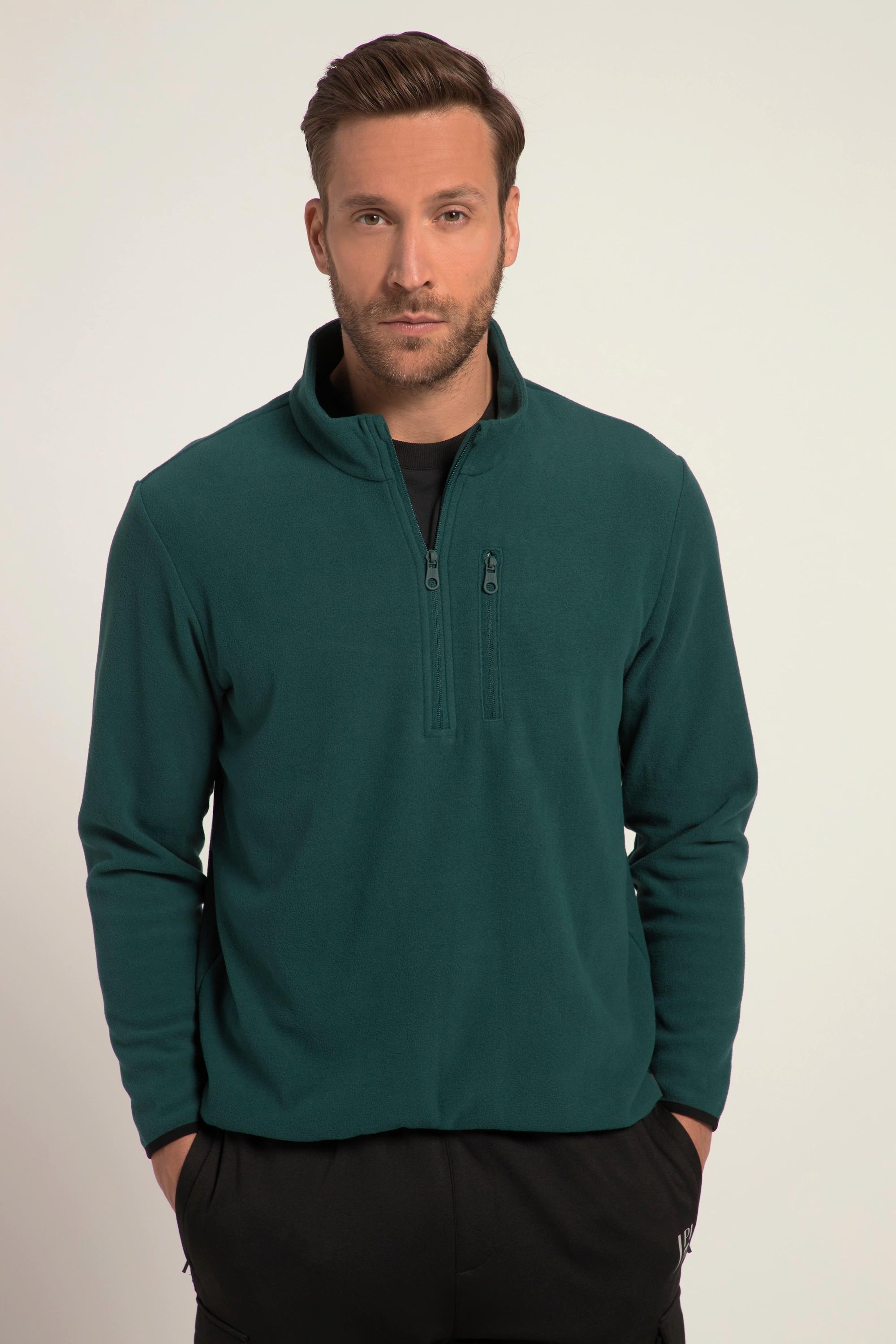 JP1880  Pullover polo di pile da ciclismo con maniche lunghe e collo con zip 