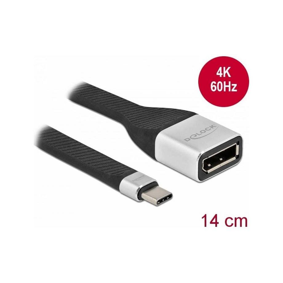DeLock  FPC Flachbandkabel USB Type-C zu DisplayPort (DP Alt Mode) 4K 60 Hz 14 cm (0.14 m) 