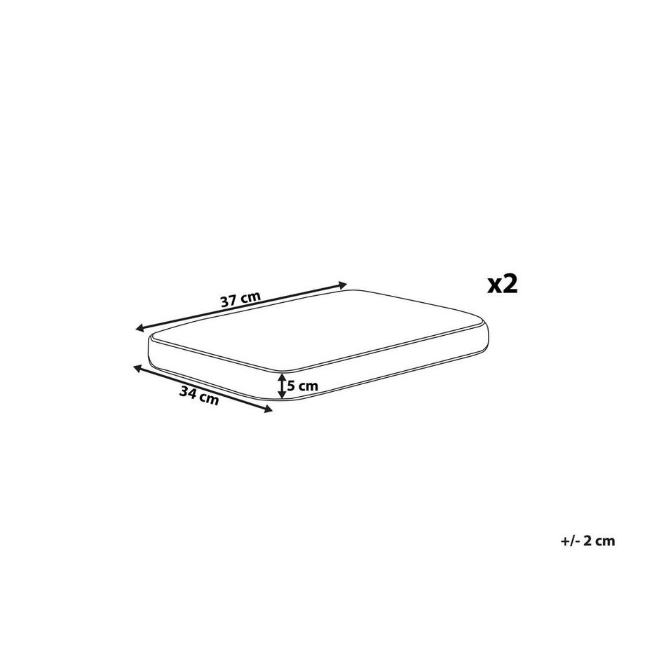 Beliani Gartenstuhlkissen 2er Set aus Polyester Boho TERNI  