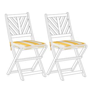 Beliani Lot de 2 coussins pour chaises de jardin en Polyester Boho TERNI  