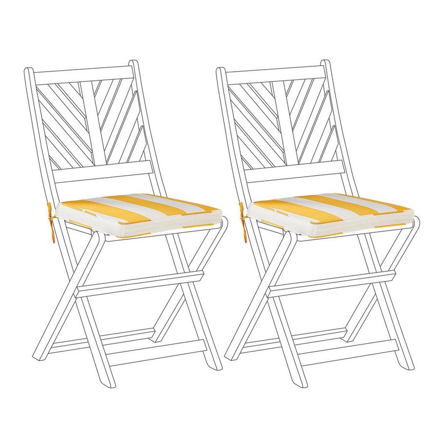 Gartenstuhlkissen 2er Set aus Polyester Boho TERNI