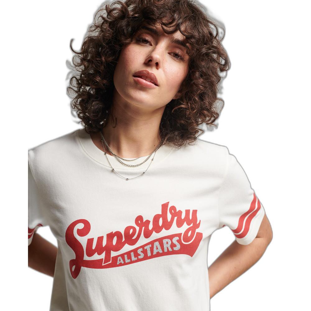 Superdry  T-shirt en coton bio femme  Vintage Scripted Collegiate 