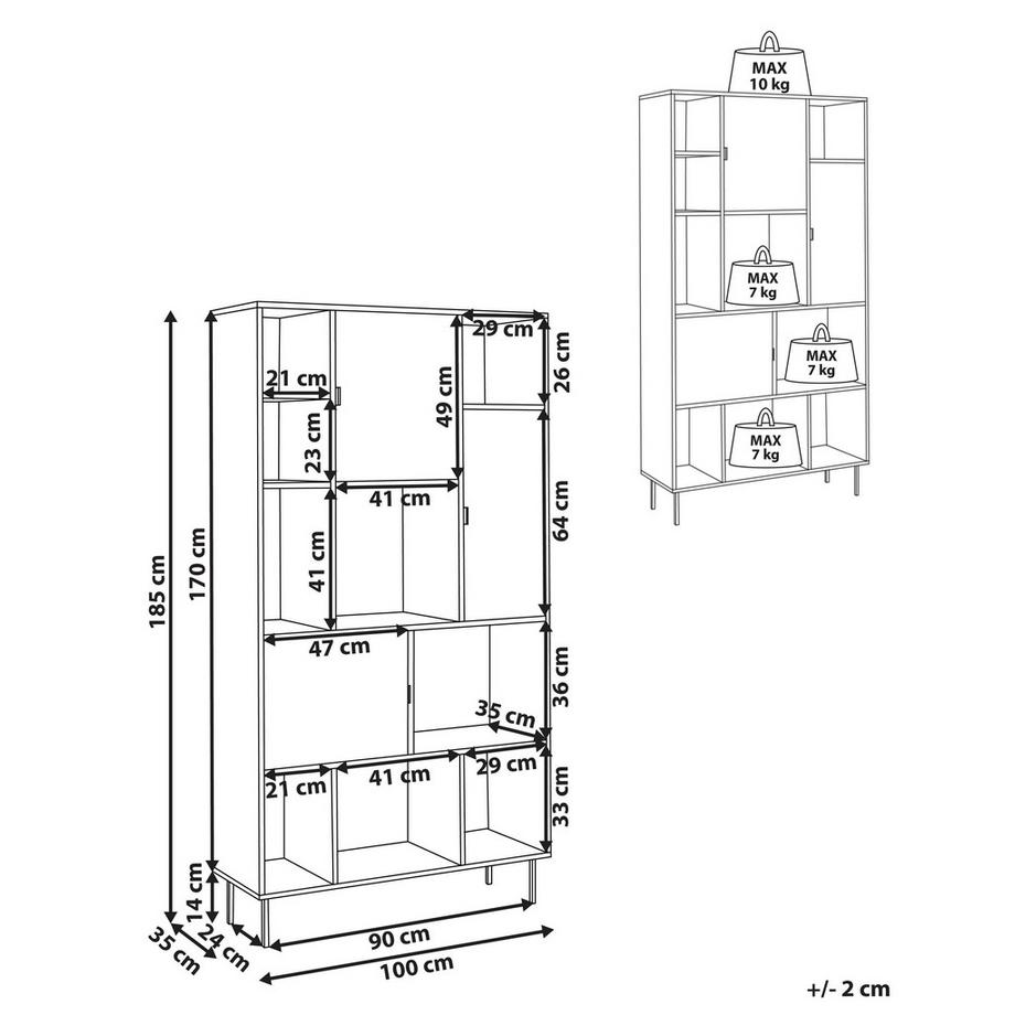 Beliani Mobile con 5 ripiani en Pannello di fibre (LDF) Scandinavo AMOS  